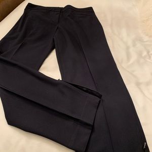 Navy blue pants with zipper at ankle